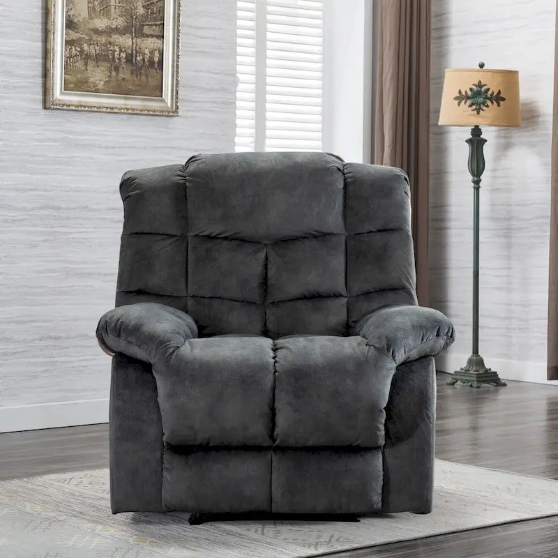 Fauteuil inclinable manuel gris/daim/marron, une place