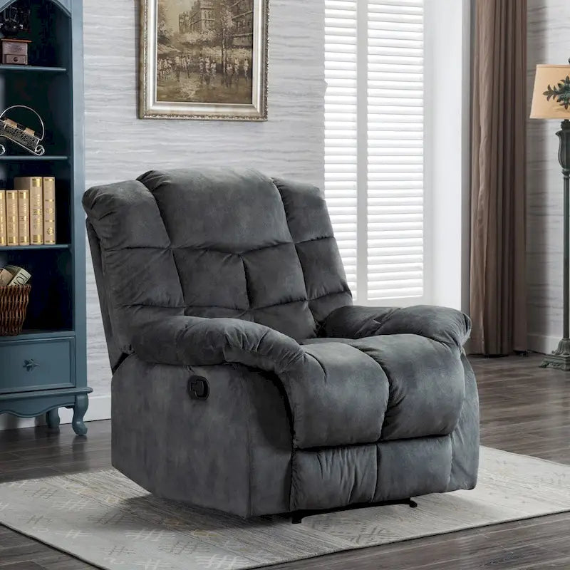 Fauteuil inclinable manuel gris/daim/marron, une place