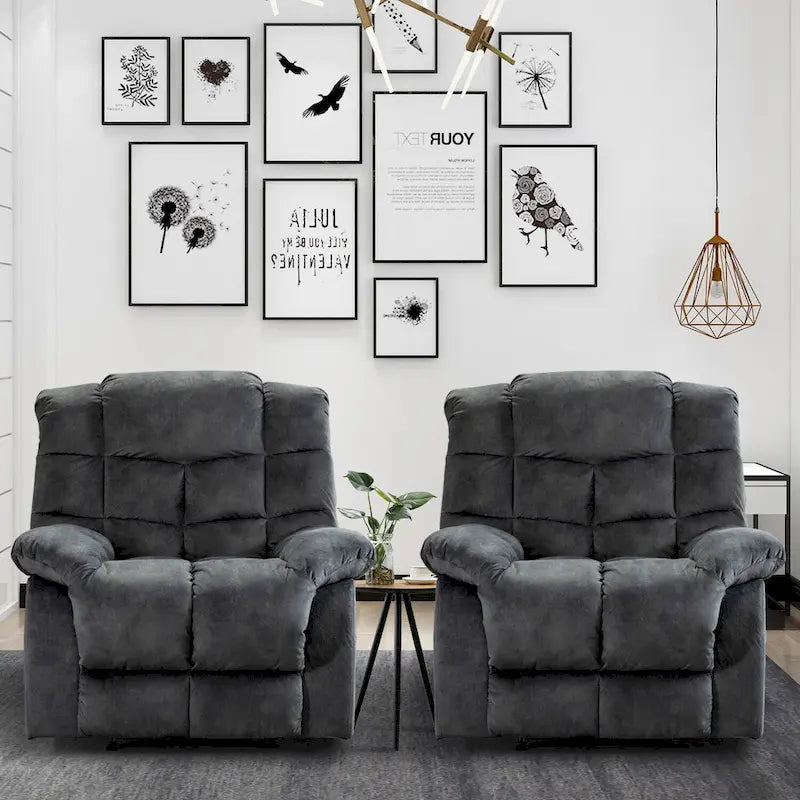 Fauteuil inclinable manuel gris/daim/marron, une place