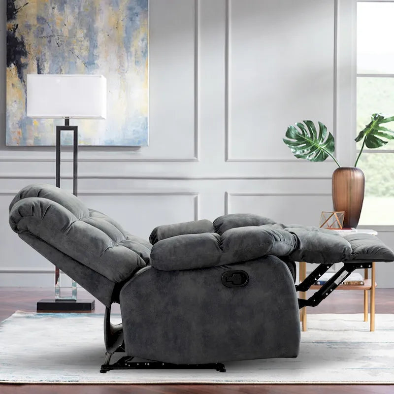 Fauteuil inclinable manuel gris/daim/marron, une place