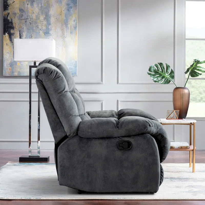 Fauteuil inclinable manuel gris/daim/marron, une place