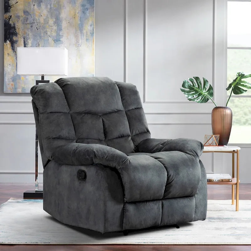 Fauteuil inclinable manuel gris/daim/marron, une place