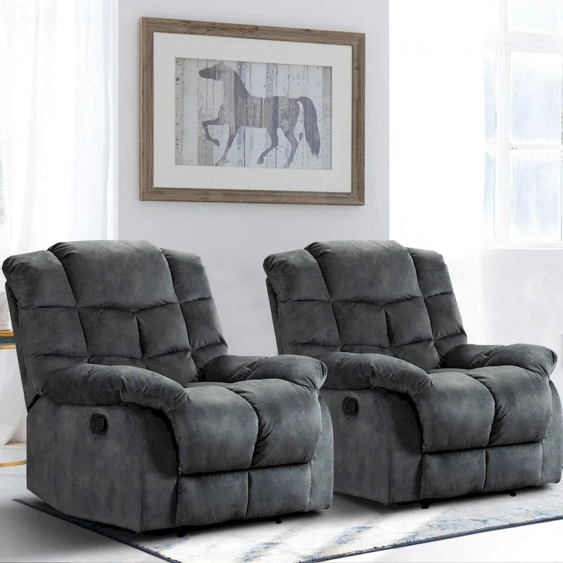 Fauteuil inclinable manuel gris/daim/marron, une place