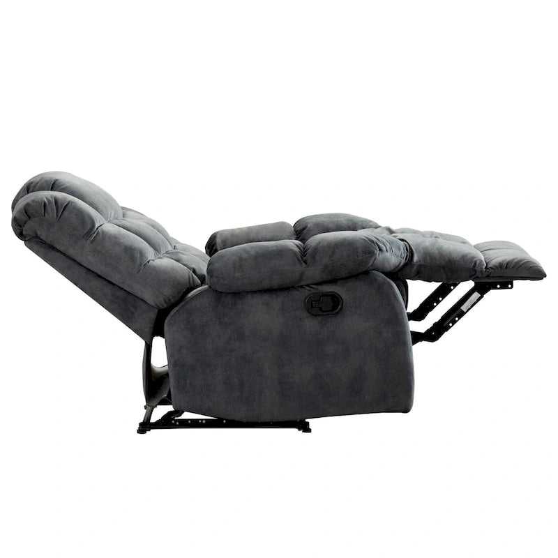 Fauteuil inclinable manuel gris/daim/marron, une place