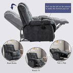 Fauteuil inclinable manuel gris/daim/marron, une place
