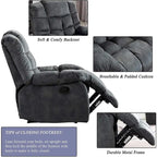Fauteuil inclinable manuel gris/daim/marron, une place