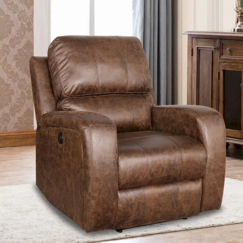 Fauteuil inclinable manuel gris/daim/marron, une place