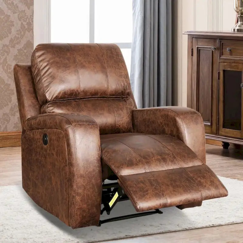 Fauteuil inclinable manuel gris/daim/marron, une place