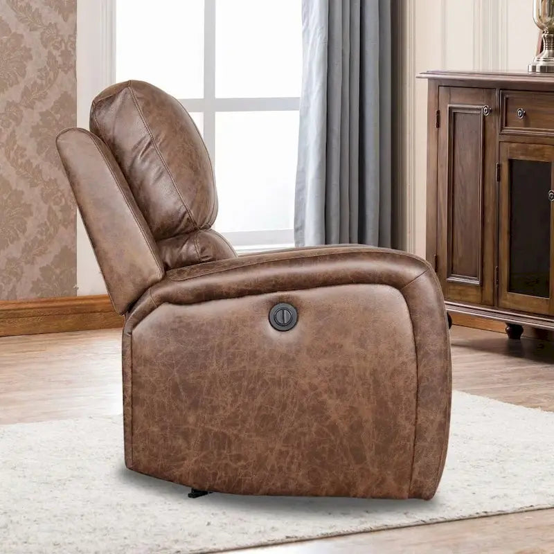 Fauteuil inclinable manuel gris/daim/marron, une place