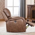 Fauteuil inclinable manuel gris/daim/marron, une place