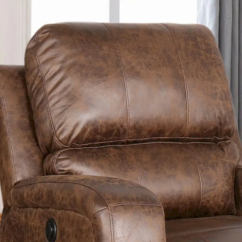 Fauteuil inclinable manuel gris/daim/marron, une place
