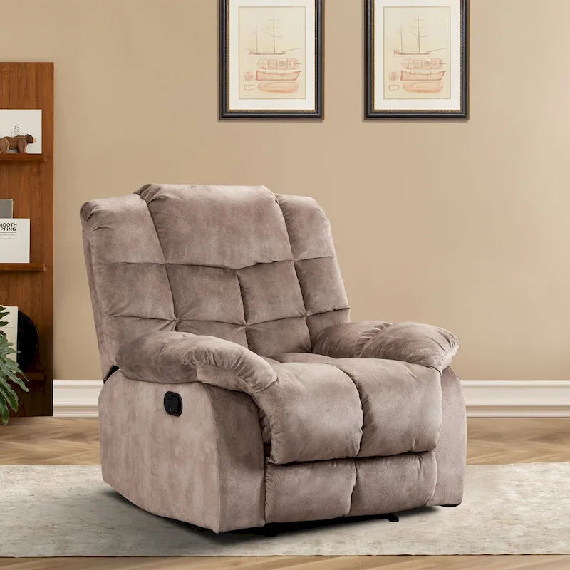 Fauteuil inclinable manuel gris/daim/marron, une place