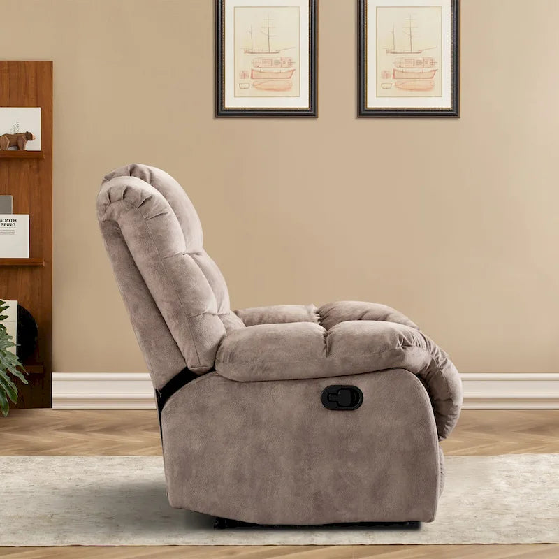 Fauteuil inclinable manuel gris/daim/marron, une place