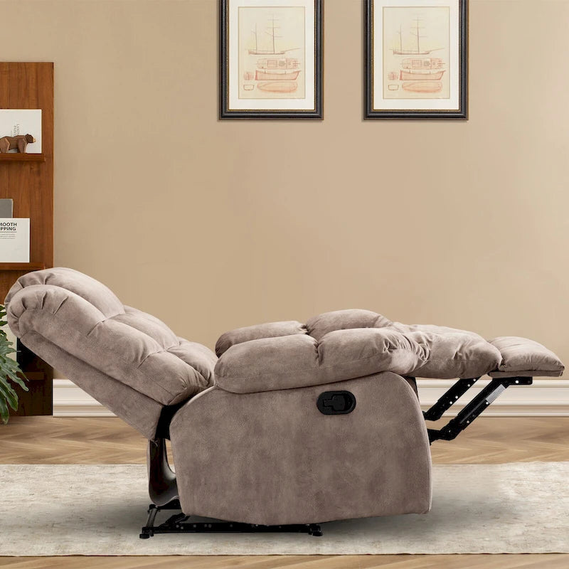 Fauteuil inclinable manuel gris/daim/marron, une place