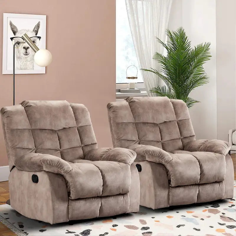 Fauteuil inclinable manuel gris/daim/marron, une place