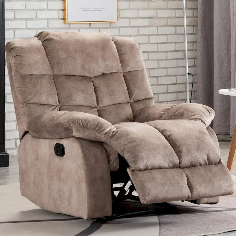 Fauteuil inclinable manuel gris/daim/marron, une place