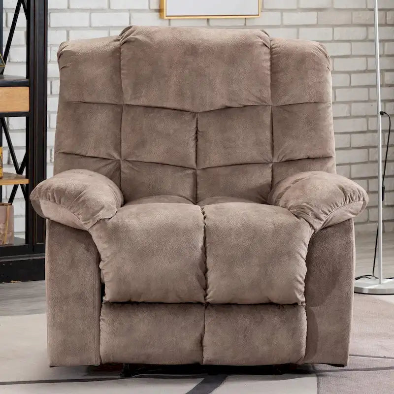 Fauteuil inclinable manuel gris/daim/marron, une place