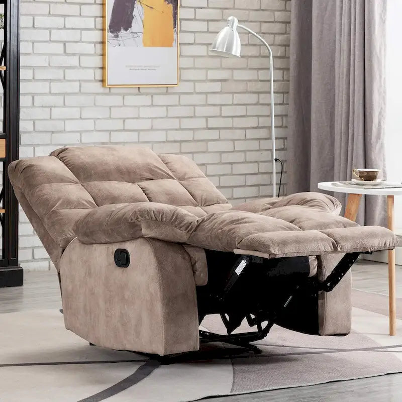 Fauteuil inclinable manuel gris/daim/marron, une place