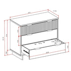 Ensemble commode et table de chevet 2 pièces – Style nervuré moderne, 6 couleurs, 1 chambre