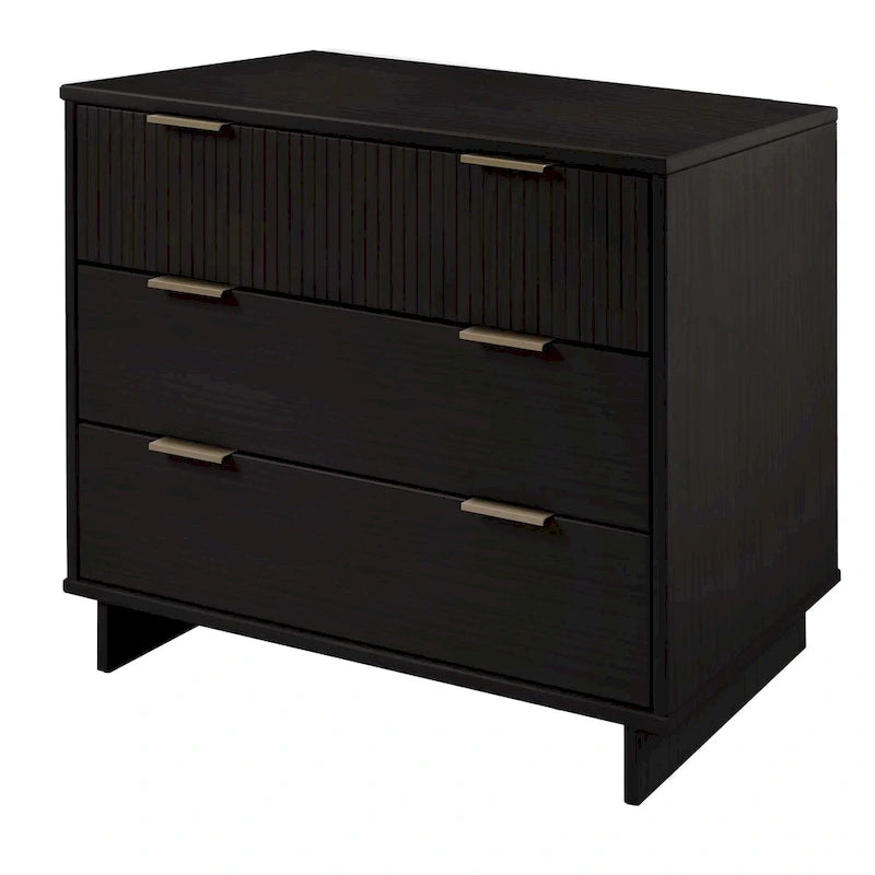 Ensemble commode et table de chevet 2 pièces – Style nervuré moderne, 6 couleurs, 1 chambre