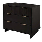 Ensemble commode et table de chevet 2 pièces – Style nervuré moderne, 6 couleurs, 1 chambre