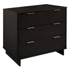 Ensemble commode et table de chevet 2 pièces – Style nervuré moderne, 6 couleurs, 1 chambre