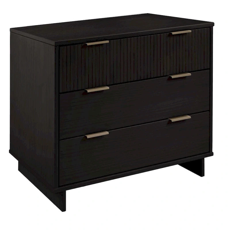 Ensemble commode et table de chevet 2 pièces – Style nervuré moderne, 6 couleurs, 1 chambre