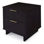 Ensemble commode et table de chevet 2 pièces – Style nervuré moderne, 6 couleurs, 1 chambre