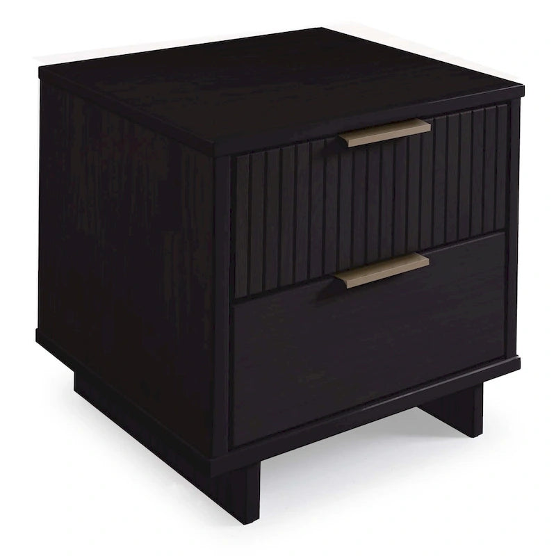 Ensemble commode et table de chevet 2 pièces – Style nervuré moderne, 6 couleurs, 1 chambre