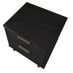 Ensemble commode et table de chevet 2 pièces – Style nervuré moderne, 6 couleurs, 1 chambre