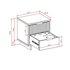 Ensemble commode et table de chevet 2 pièces – Style nervuré moderne, 6 couleurs, 1 chambre