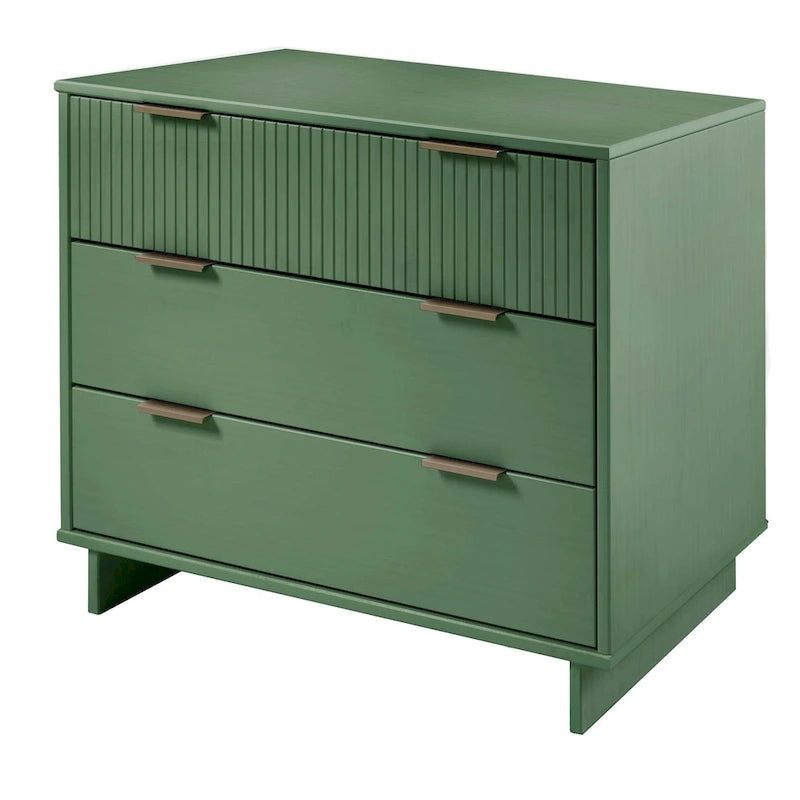 Ensemble commode et table de chevet 2 pièces – Style nervuré moderne, 6 couleurs, 1 chambre