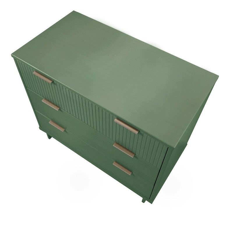 Ensemble commode et table de chevet 2 pièces – Style nervuré moderne, 6 couleurs, 1 chambre