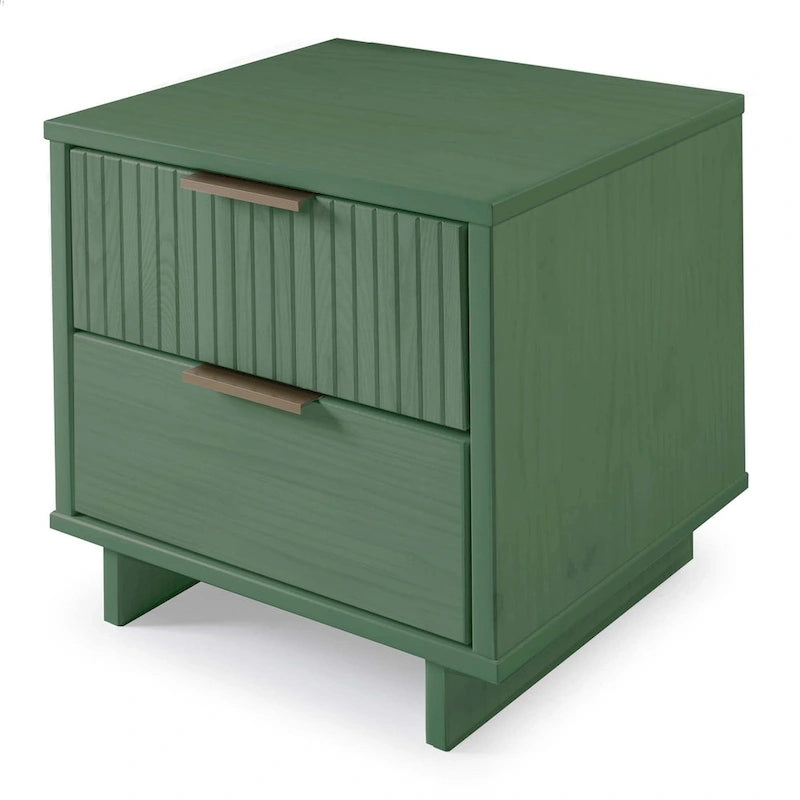 Ensemble commode et table de chevet 2 pièces – Style nervuré moderne, 6 couleurs, 1 chambre