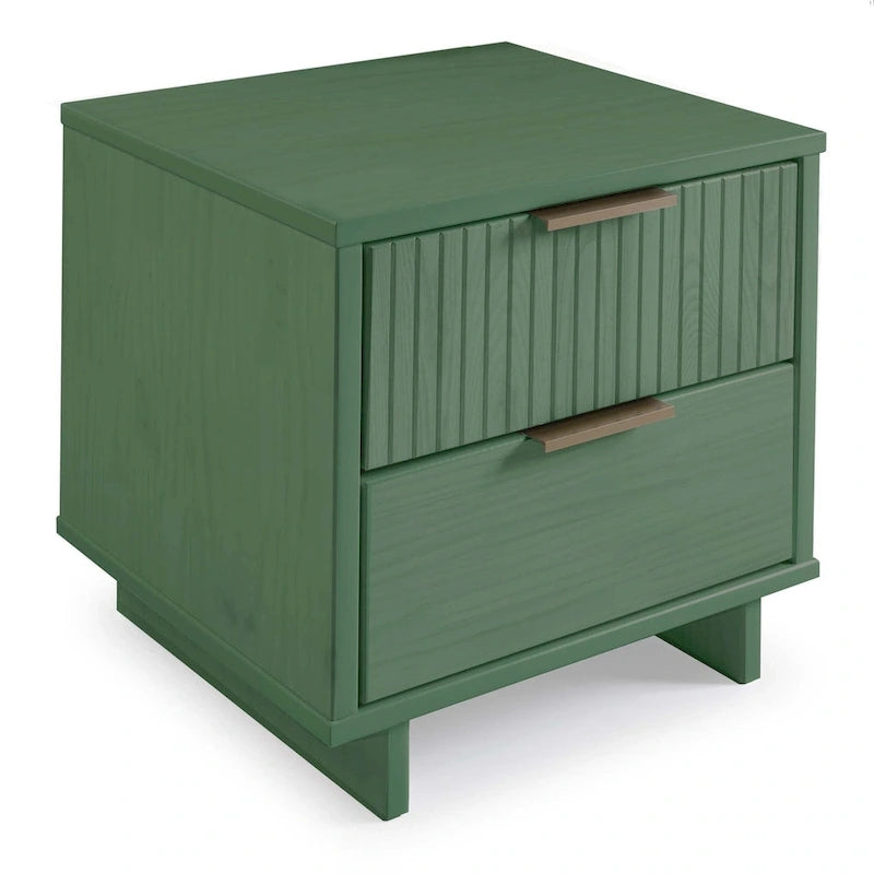 Ensemble commode et table de chevet 2 pièces – Style nervuré moderne, 6 couleurs, 1 chambre