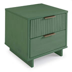 Ensemble commode et table de chevet 2 pièces – Style nervuré moderne, 6 couleurs, 1 chambre