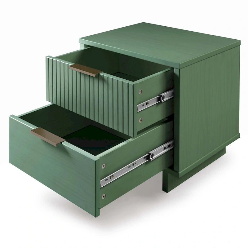 Ensemble commode et table de chevet 2 pièces – Style nervuré moderne, 6 couleurs, 1 chambre