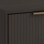 Ensemble commode et table de chevet 2 pièces – Style nervuré moderne, 6 couleurs, 1 chambre