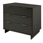 Ensemble commode et table de chevet 2 pièces – Style nervuré moderne, 6 couleurs, 1 chambre