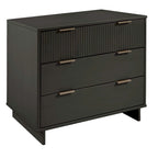 Ensemble commode et table de chevet 2 pièces – Style nervuré moderne, 6 couleurs, 1 chambre