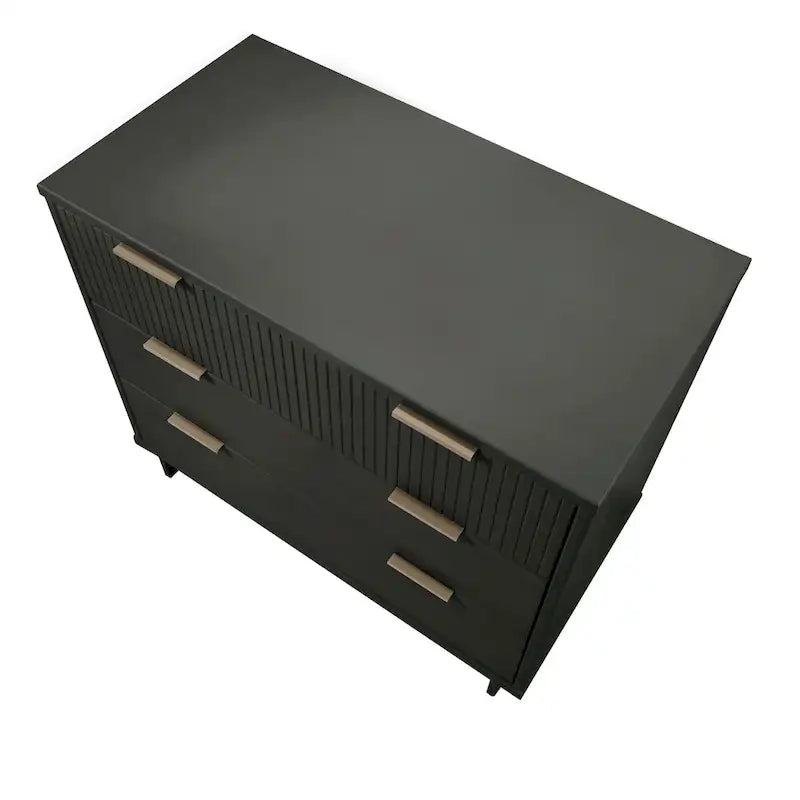 Ensemble commode et table de chevet 2 pièces – Style nervuré moderne, 6 couleurs, 1 chambre