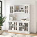 Buffet en frêne blanc 60 W avec huche de rangement, style ferme moderne, 1 personne