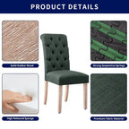 Chaise de salle à manger Parsons en lin capitonné, lot de 2 – Gris clair / Bleu marine / Gris foncé