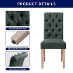 Chaise de salle à manger Parsons en lin capitonné, lot de 2 – Gris clair / Bleu marine / Gris foncé