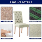 Chaise de salle à manger Parsons en lin capitonné, lot de 2 – Gris clair / Bleu marine / Gris foncé