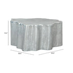 Table basse ronde en argent antique, style moderne, 1 personne
