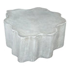 Table basse ronde en argent antique, style moderne, 1 personne