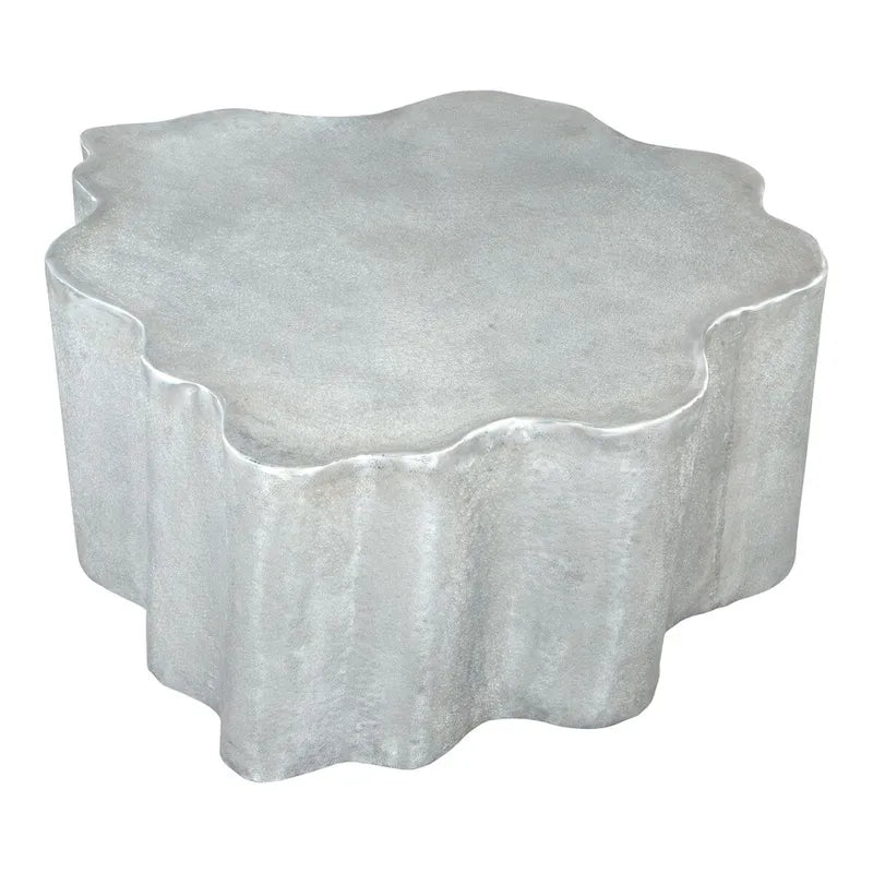 Table basse ronde en argent antique, style moderne, 1 personne