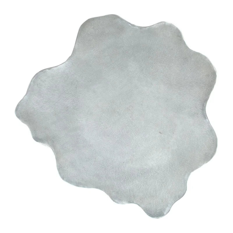 Table basse ronde en argent antique, style moderne, 1 personne