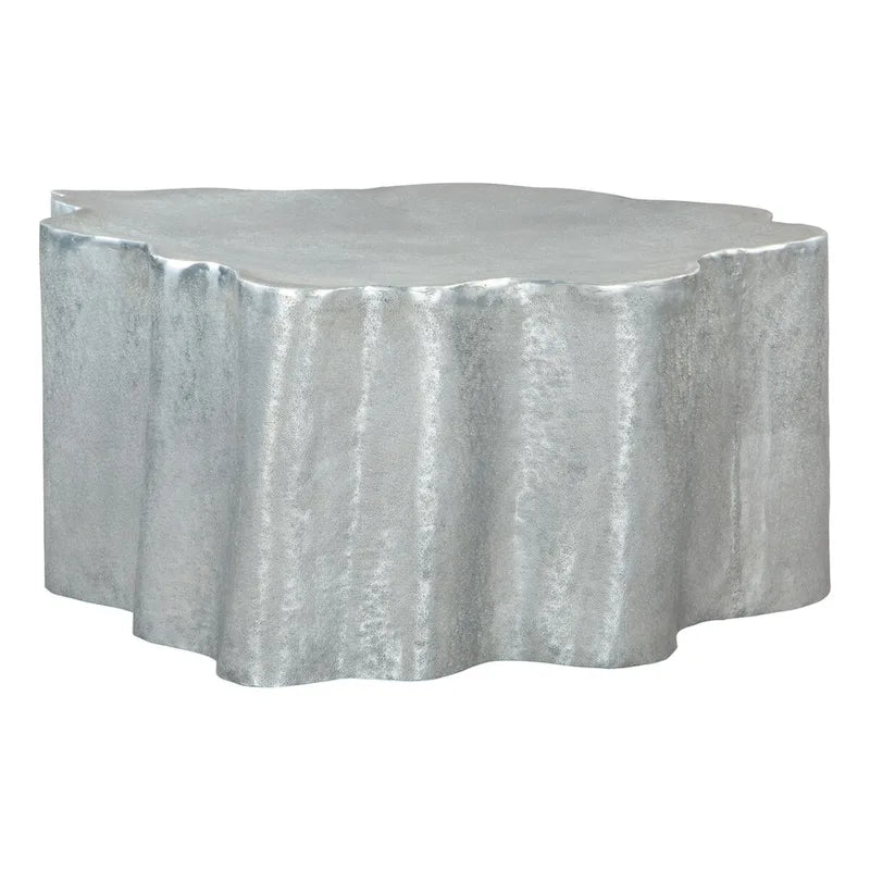 Table basse ronde en argent antique, style moderne, 1 personne